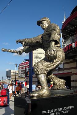 Walter Johnson, nicknamed The Big Train pitched for the Washington Senators from 1907 to 1927. 