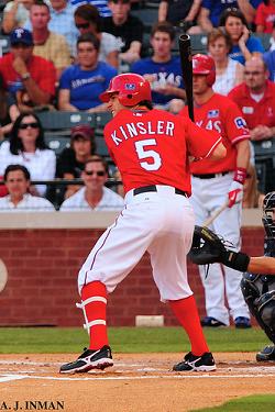 Kinsler batting at Rangers Ballpark